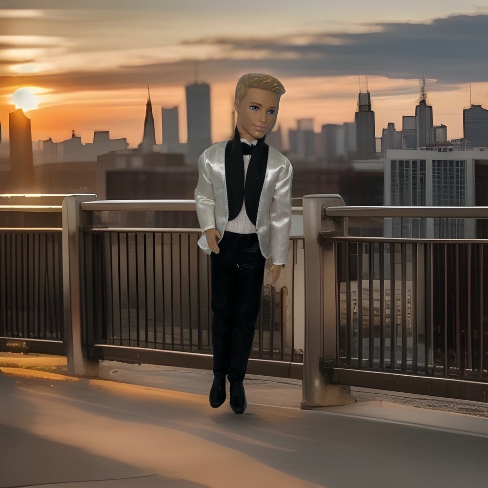Barbie‎ Fairytale Groom Doll, typically featuring a black and white tuxedo